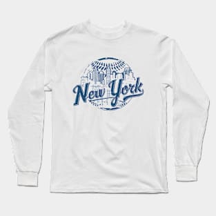 Baseball Newyork skyline The iconic buildings and cityscape Long Sleeve T-Shirt